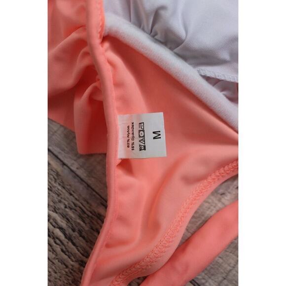 Ruffled‎ Tiered Peach Halter Swim Top Swimwear MEDIUM Cottage Pastels Poolcore - Picture 7 of 8